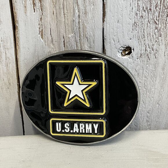 Siskiyou US Army Belt Buckle Mens Black Enamel Military Pewter - Picture 2 of 6